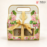 Indian Heritage Embossed Gift Box with Window, Handle & Ribbon | 4 Designs | Pack of 5