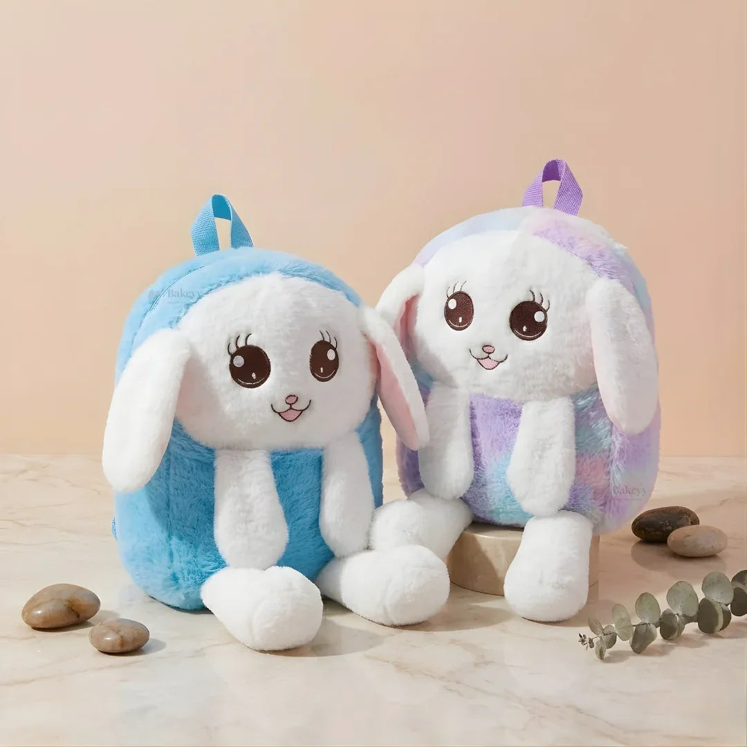 Interactive LED Bunny Plush Backpack | Fluffy Rabbit Design with Moving Ears | 2 Color Options | Pack of 1