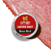 Kooky Luster Dust Rose Red packaging with red luster dust on a white background