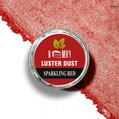 Kemy Luster Dust container with sparkling red luster dust on a white background