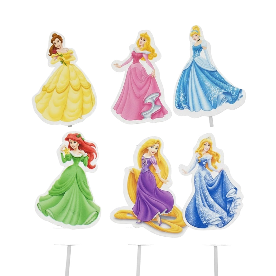 Kids Theme Cake Toppers | Fun Character Designs | Decorative Toppers for Cakes and Cupcakes | Pack of 6