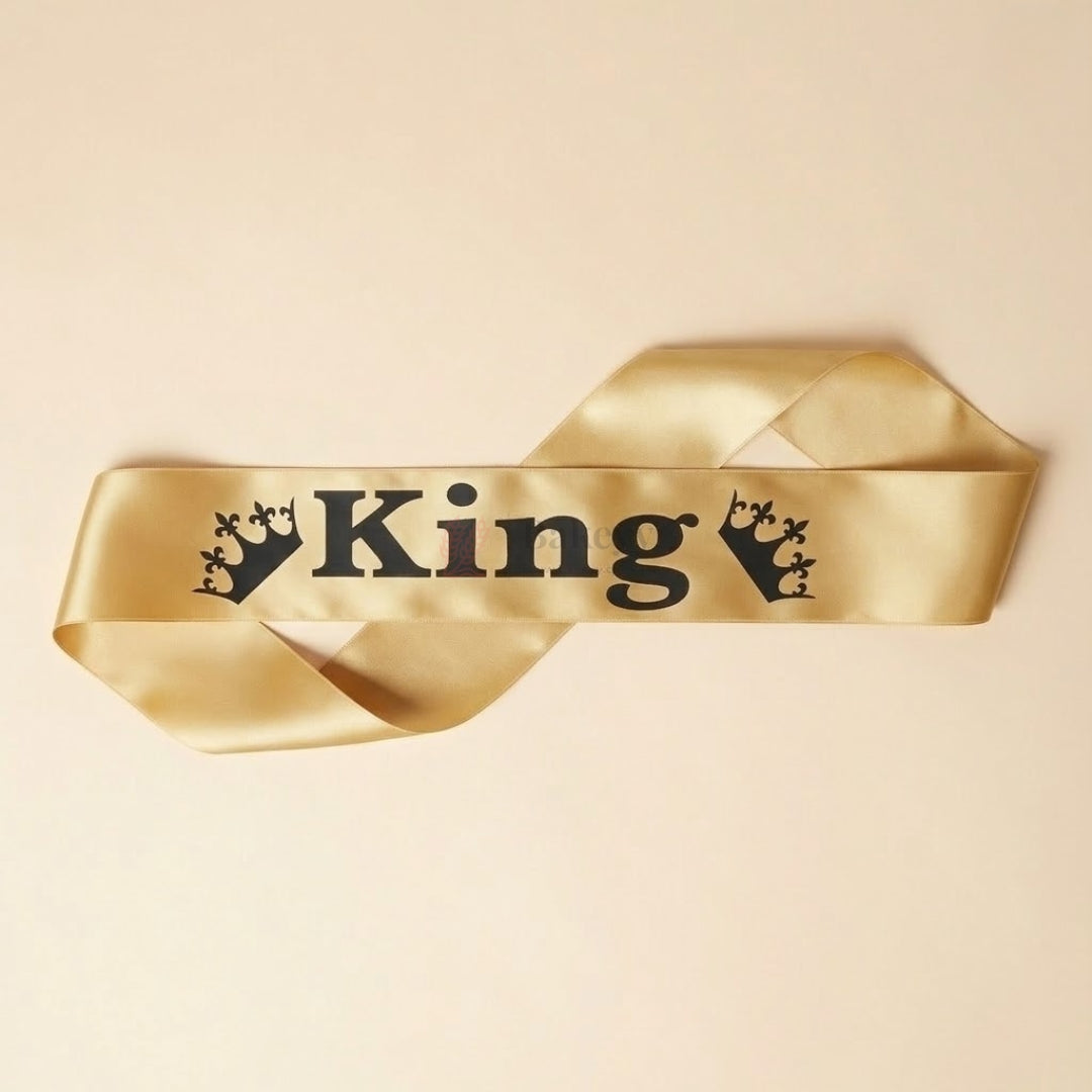 King Party Celebration Satin Sash Birthday & Bachelor Party Crown Sash | Pack of 1