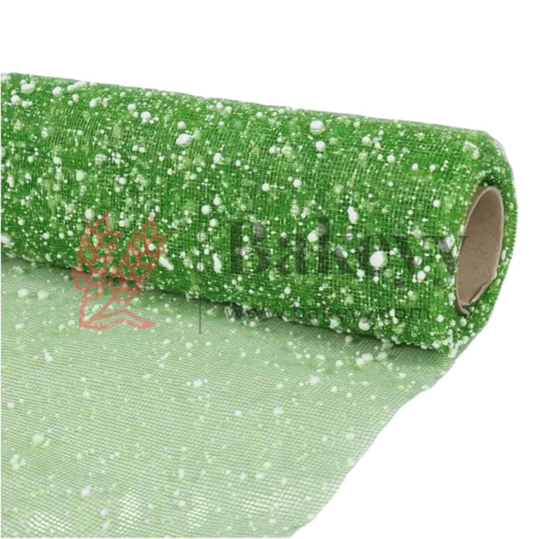 Green Snow Net Roll for Bouquet Making, Flowers Packing| 4 Meters Roll| Perfect for Chocolate Wrapping, Gift Packing| 1 Piece - Bakeyy.com - India - Green Snow Net Roll for Bouquet Making, Flowers Packing| 4 Meters Roll| Perfect for Chocolate Wrapping, Gift Packing| 1 Piece - Default Title