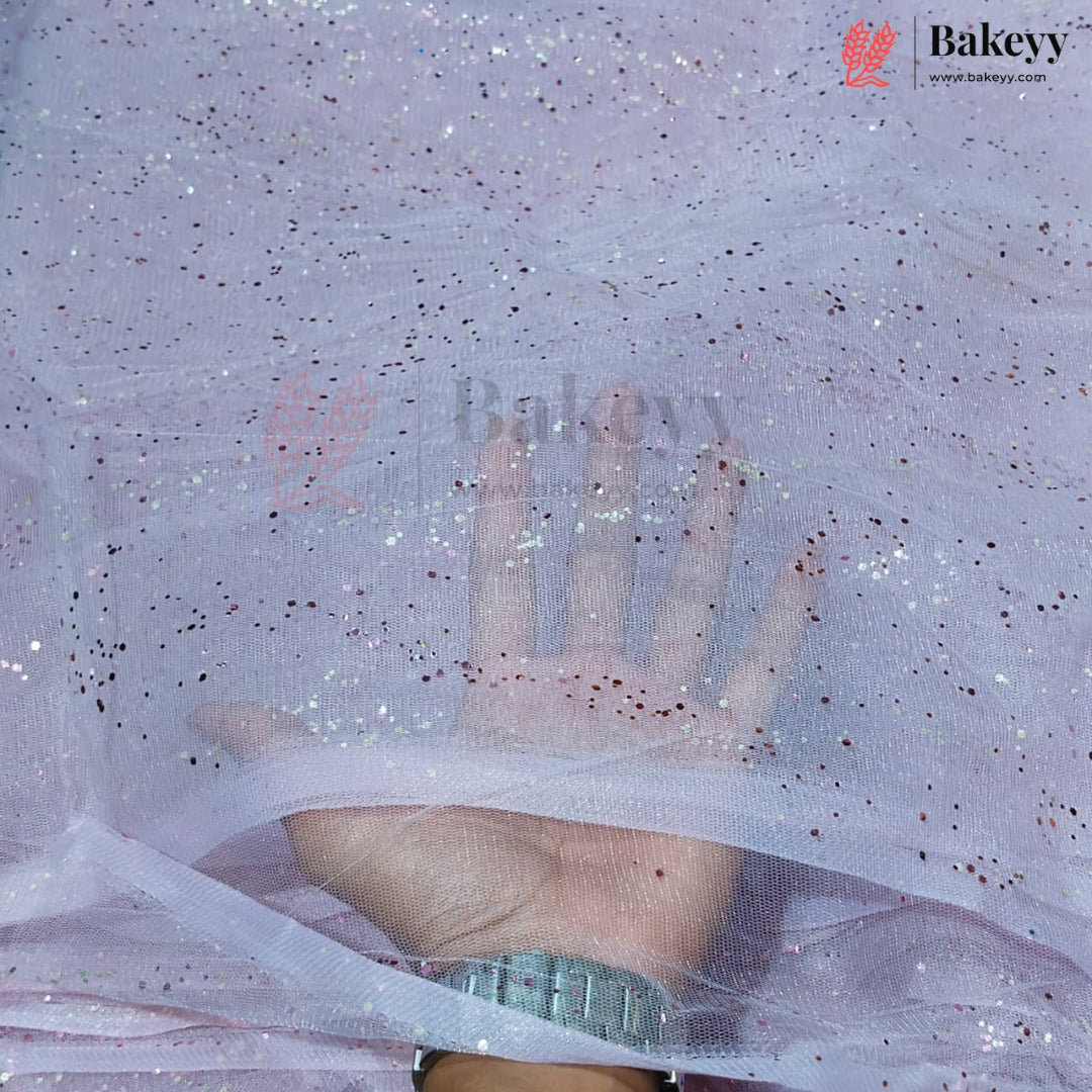 Korean Decorative Mesh Fabric with 10 & 25 Meter | Glitter Speckled Net Fabric for Crafting & Decoration |
