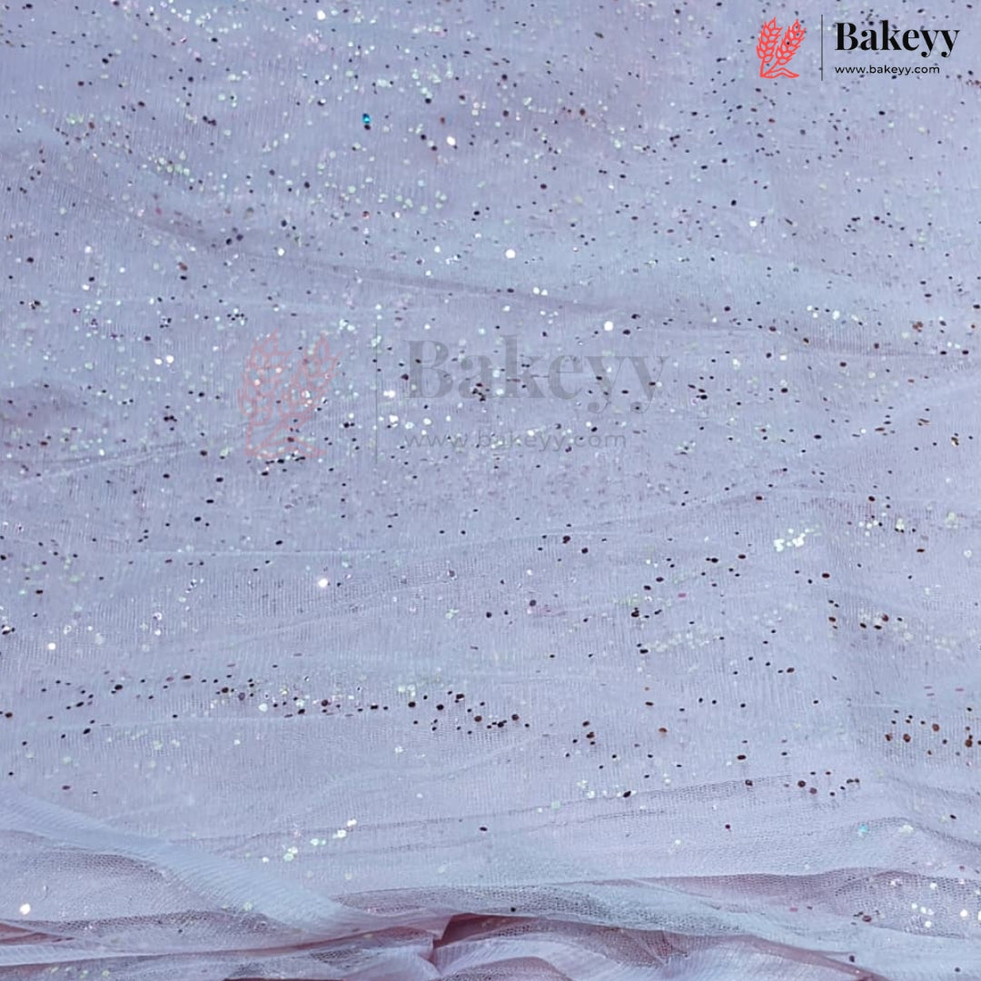 Korean Decorative Mesh Fabric with 10 & 25 Meter | Glitter Speckled Net Fabric for Crafting & Decoration |