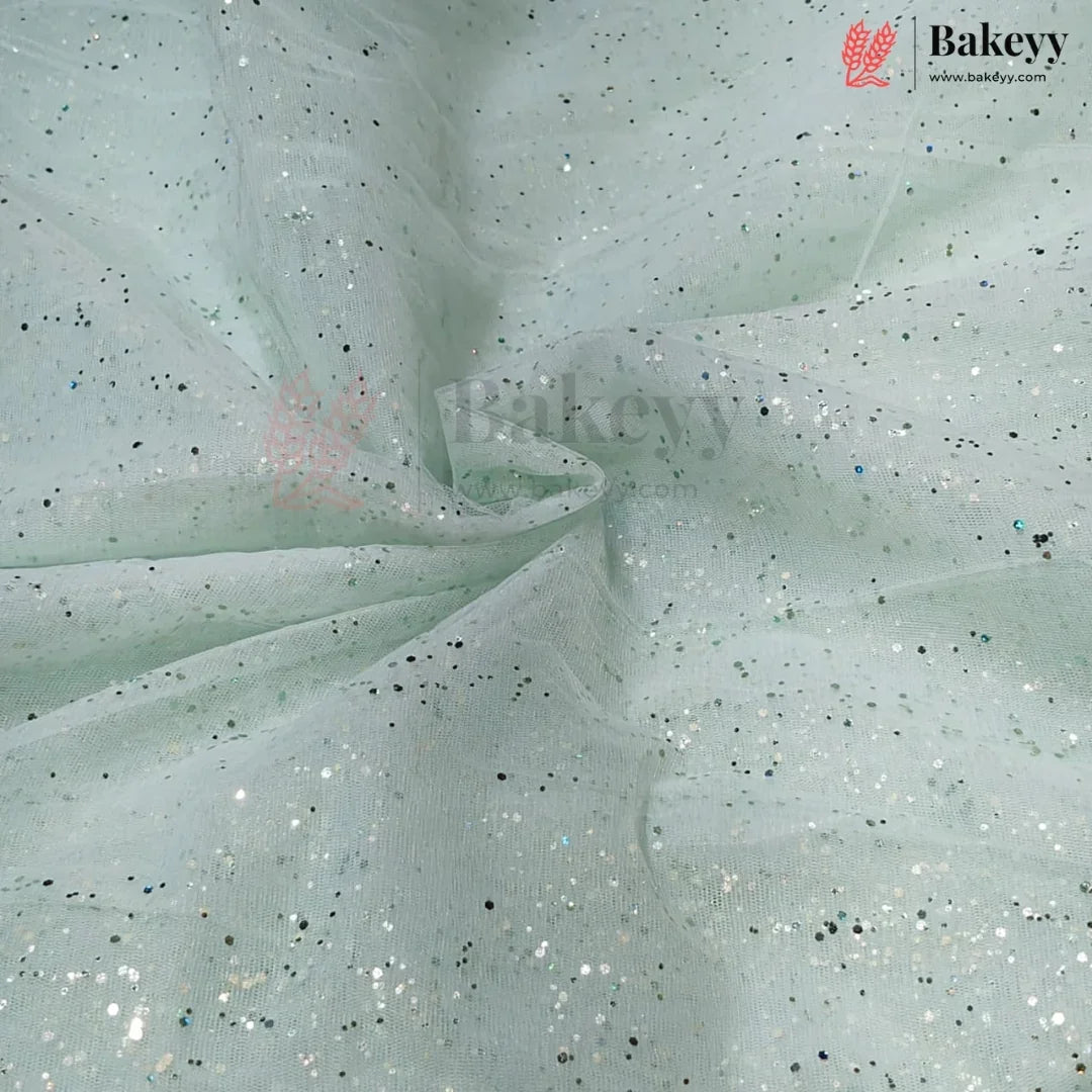 Korean Decorative Mesh Fabric with 10 & 25 Meter | Glitter Speckled Net Fabric for Crafting & Decoration |