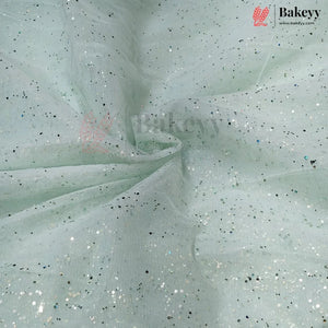 Korean Decorative Mesh Fabric with 10 & 25 Meter | Glitter Speckled Net Fabric for Crafting & Decoration |