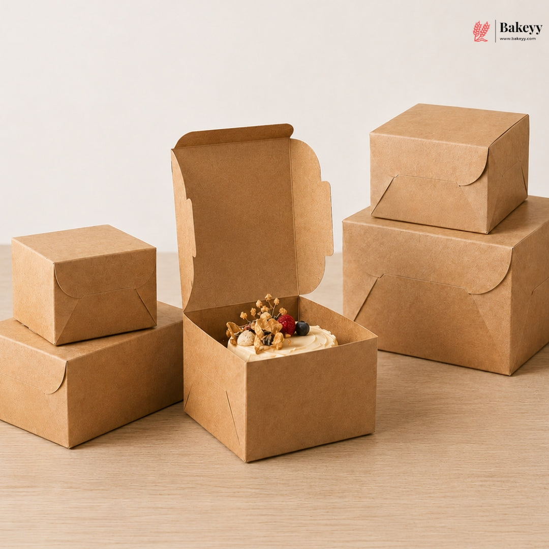 Kraft Paper Cake Box | Pack of 25