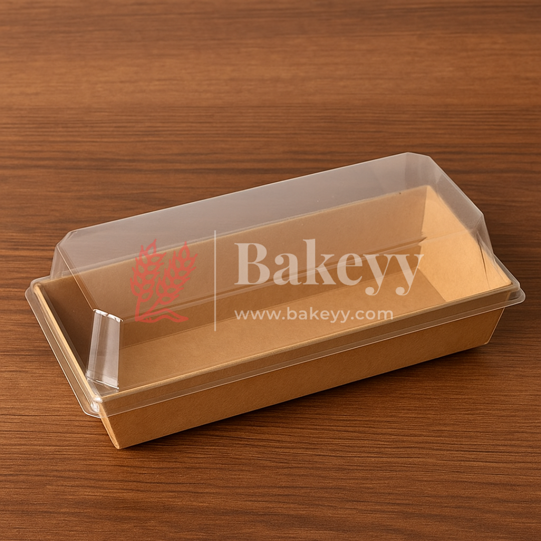 Bakeyy baking tray with clear lid on a wooden surface