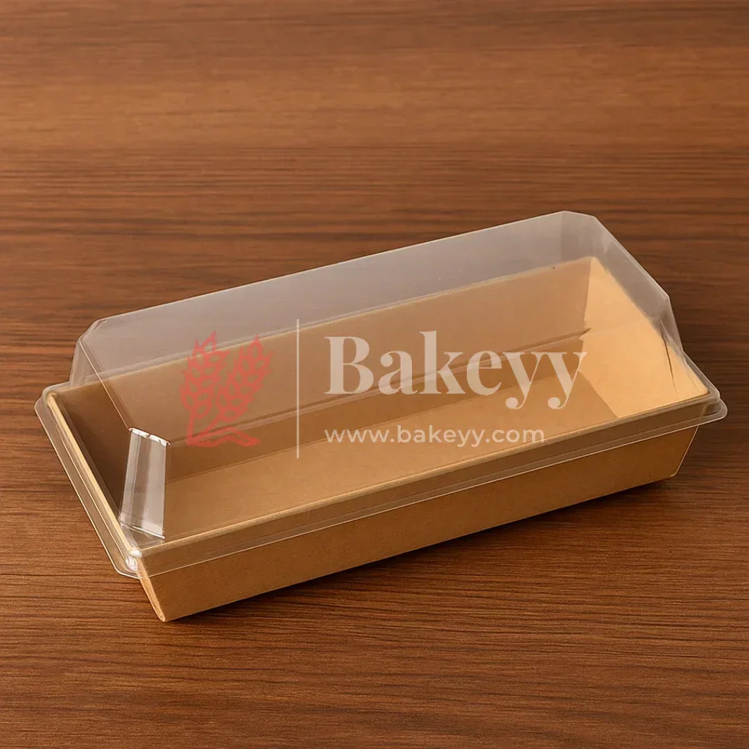 Bakeyy baking tray with clear lid on a wooden surface