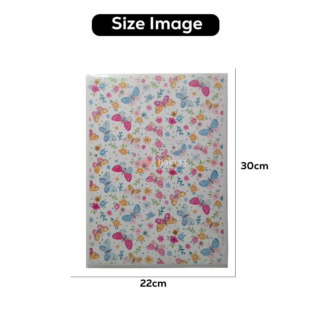Colorful Edible Butterfly & Floral Wafer Sheet | Pack Of 1