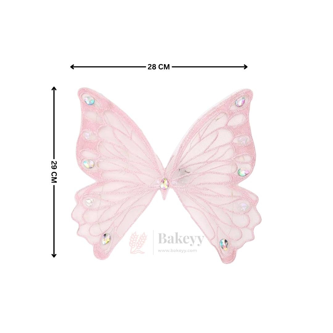 LED Fairy Butterfly Wings with Wand – Dual Color Set (Pink & White) | Pack of 1