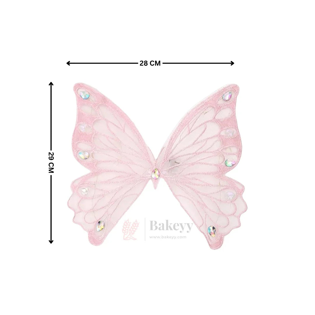 LED Fairy Butterfly Wings with Wand – Dual Color Set (Pink & White) | Pack of 1