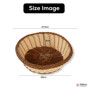 Round Handwoven Natural Rattan Basket| Wicker basket – Rustic Decorative Storage | Natural Finish - Bakeyy.com - India - Round Handwoven Natural Rattan Basket| Wicker basket – Rustic Decorative Storage | Natural Finish - Large