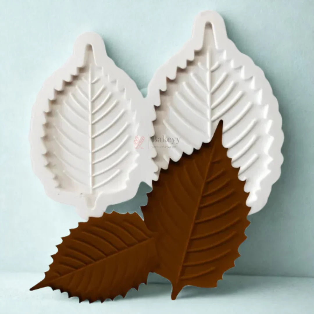 Leaf Silicone Fondant Veiner Mold Double Leaf Texture Press for Cake Decoration Pack of 1