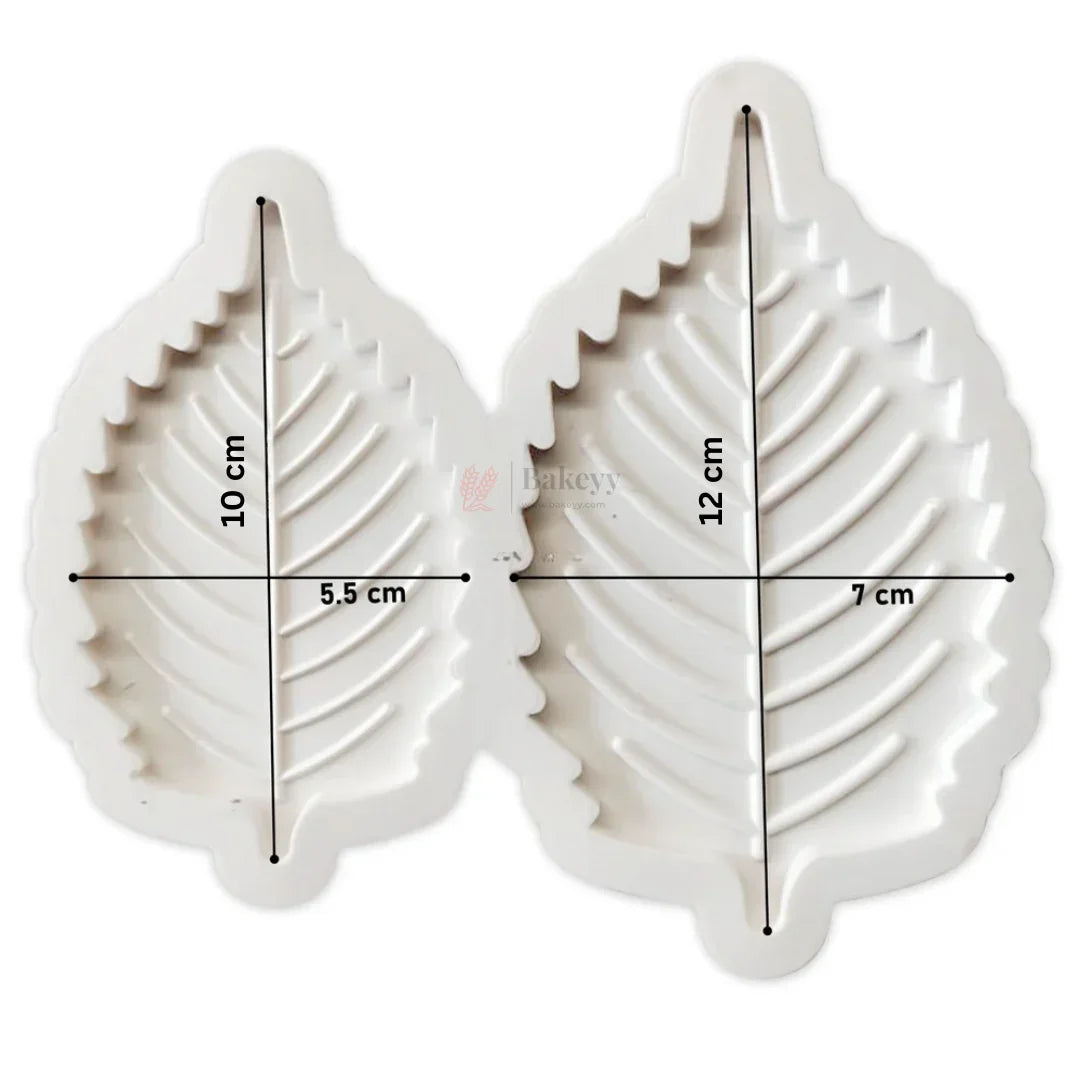 Leaf Silicone Fondant Veiner Mold Double Leaf Texture Press for Cake Decoration Pack of 1