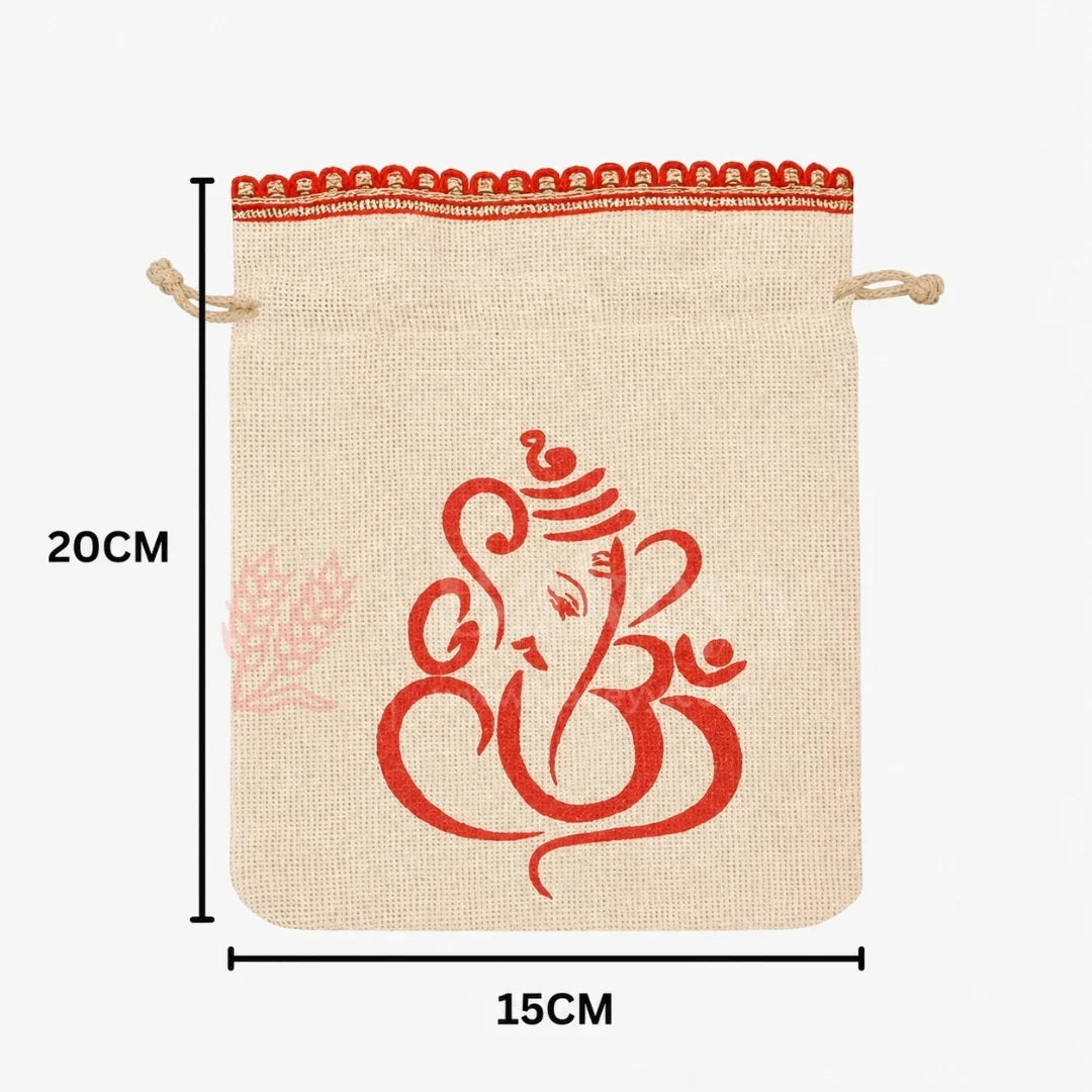 Lord_Ganesh_Printed_Jute_Potli_Bag_2 - Bakeyy.com IN