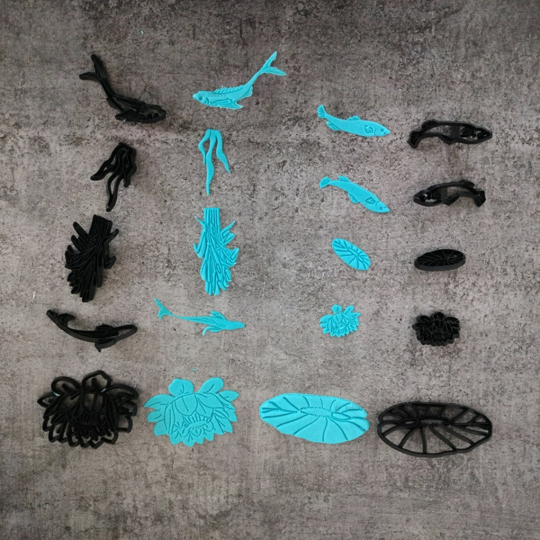 Lotus Pond Theme Cookie Cutter Set | Floral & Koi Inspired Collection | Pack of 1