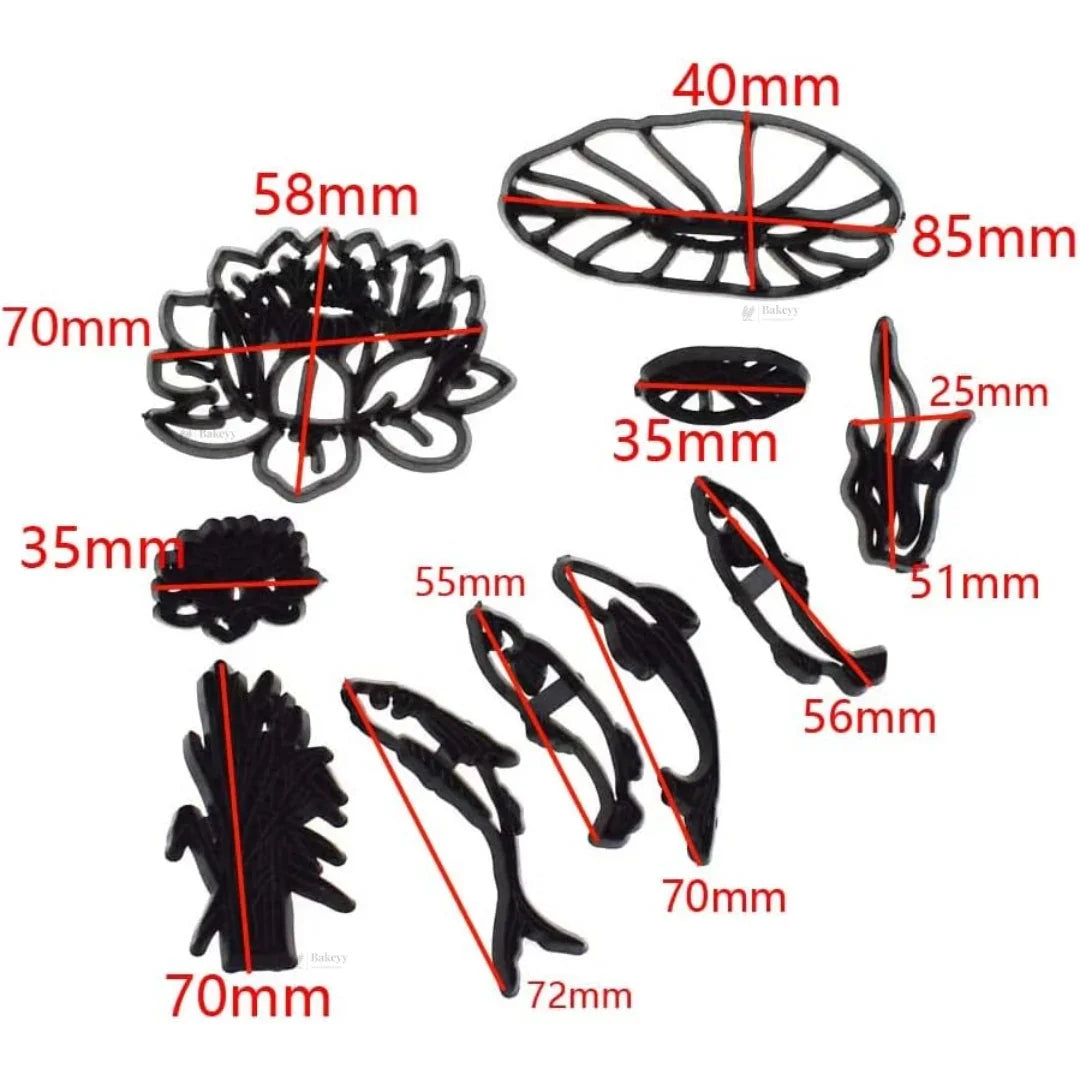 Lotus Pond Theme Cookie Cutter Set | Floral & Koi Inspired Collection | Pack of 1