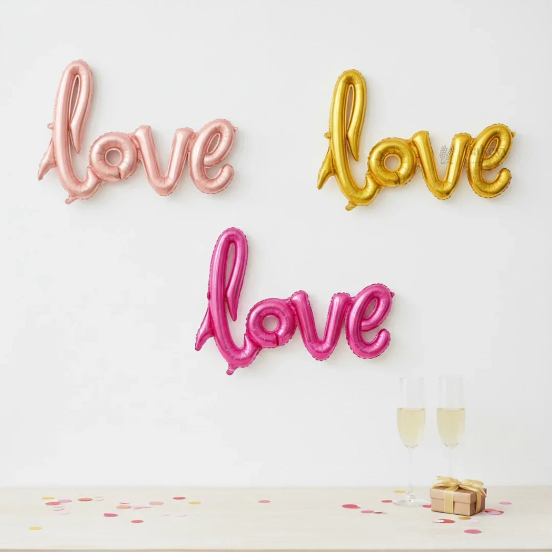 Love Foil Balloon – Metallic Letter Balloon for Valentine, Anniversary & Party Decor | Romantic Party Decor | 1Pack - Bakeyy.com - India - Love Foil Balloon – Metallic Letter Balloon for Valentine, Anniversary & Party Decor | Romantic Party Decor | 1Pack - Gold 60.00