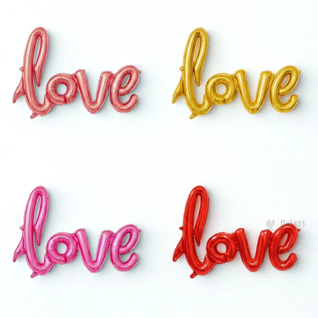 Love Foil Balloon – Metallic Letter Balloon for Valentine, Anniversary & Party Decor | Romantic Party Decor | 1Pack - Bakeyy.com - India - Love Foil Balloon – Metallic Letter Balloon for Valentine, Anniversary & Party Decor | Romantic Party Decor | 1Pack - Gold 60.00