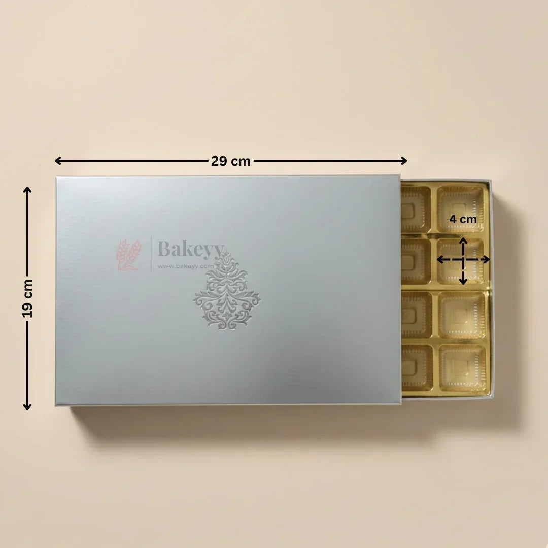 LuxuryFlexibleChocolateGiftBoxwithGoldTray24CavityFestive_WeddingPackagingPackof10_1 - Bakeyy.com