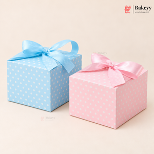 Luxury Polka Dot Goodie Boxes | Elegant Printed Gift Boxes with Ribbons | Pack of 10