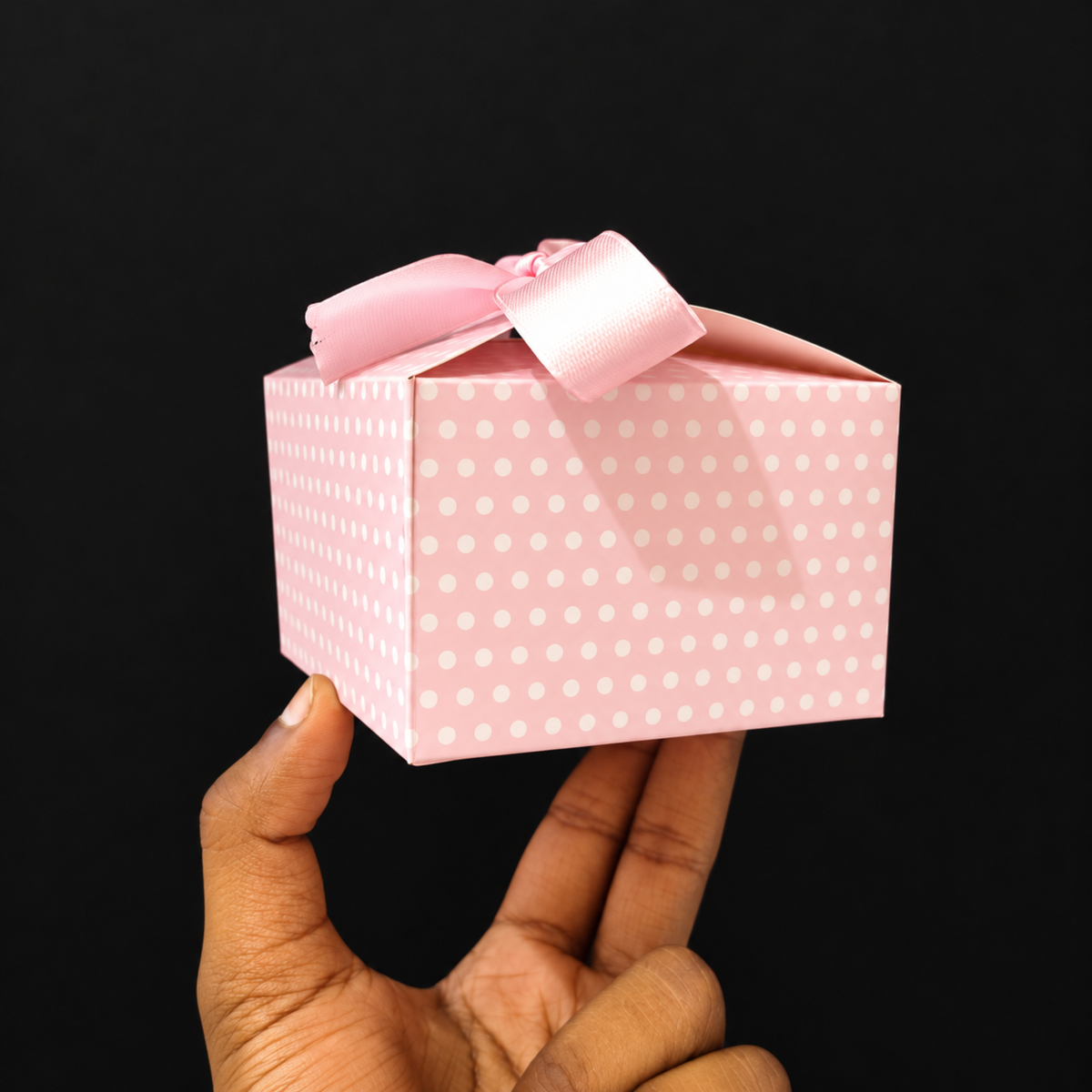 Luxury Polka Dot Goodie Boxes | Elegant Printed Gift Boxes with Ribbons | Pack of 10