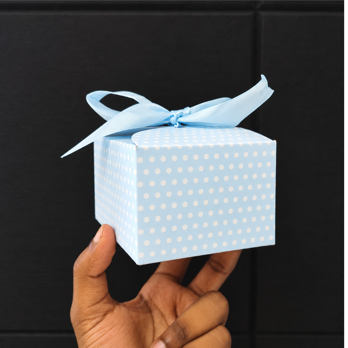 Luxury Polka Dot Goodie Boxes | Elegant Printed Gift Boxes with Ribbons | Pack of 10