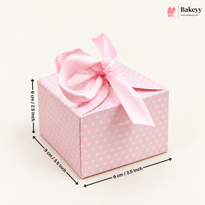 Luxury Polka Dot Goodie Boxes | Elegant Printed Gift Boxes with Ribbons | Pack of 10