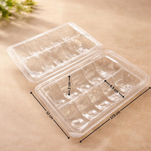 Macaron Clamshell Container with Dual Cavity Tray | 10 Cavity | Transparent Hinged Lid | Macaron Packaging Box | Pack of 25