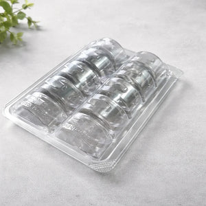 Macaron Clamshell Container with Dual Cavity Tray | 10 Cavity | Transparent Hinged Lid | Macaron Packaging Box | Pack of 25
