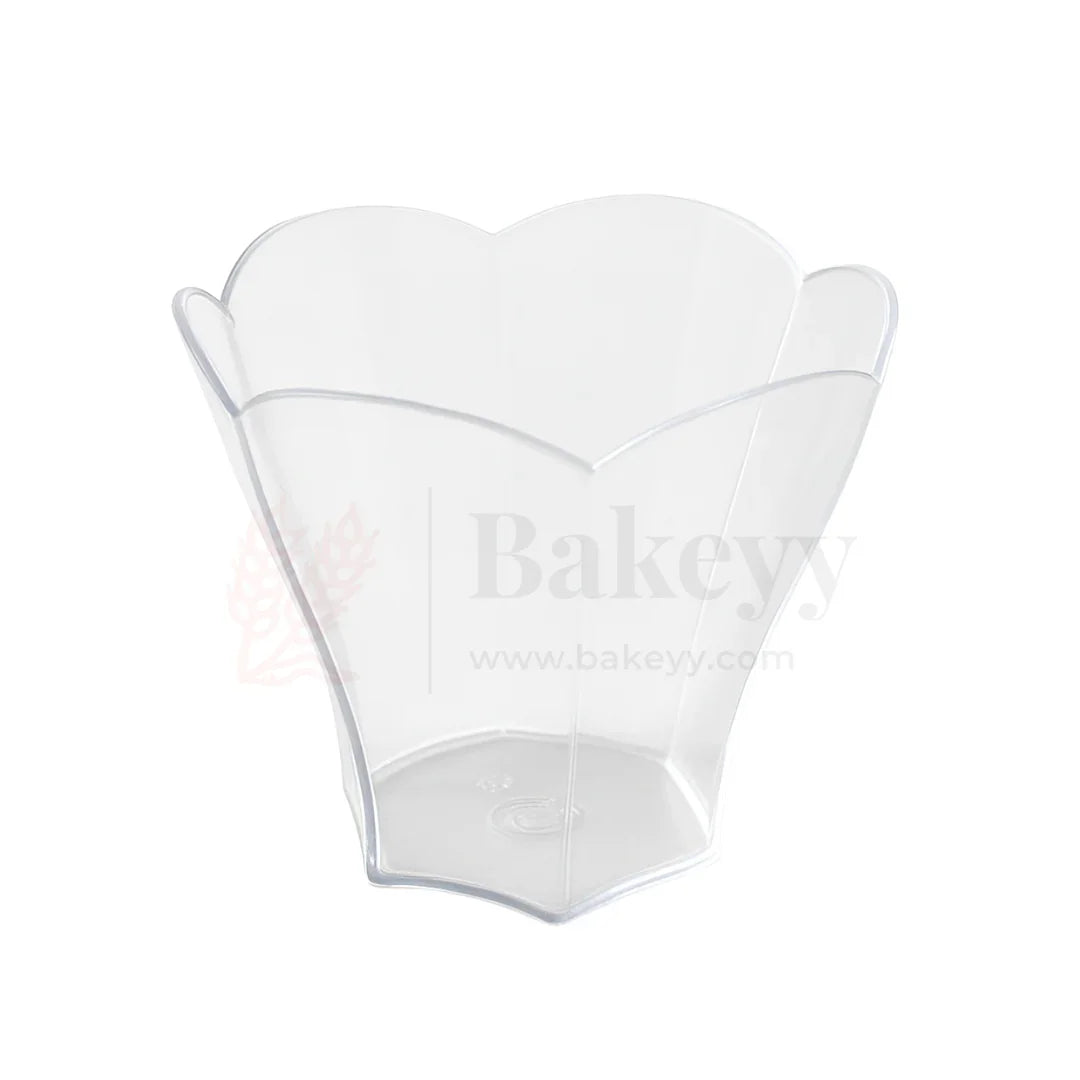 Petal-Shaped Transparent Mousse Cups | Pack Of 20 | D32 - Bakeyy.com - India - Petal-Shaped Transparent Mousse Cups | Pack Of 20 | D32 - Default Title