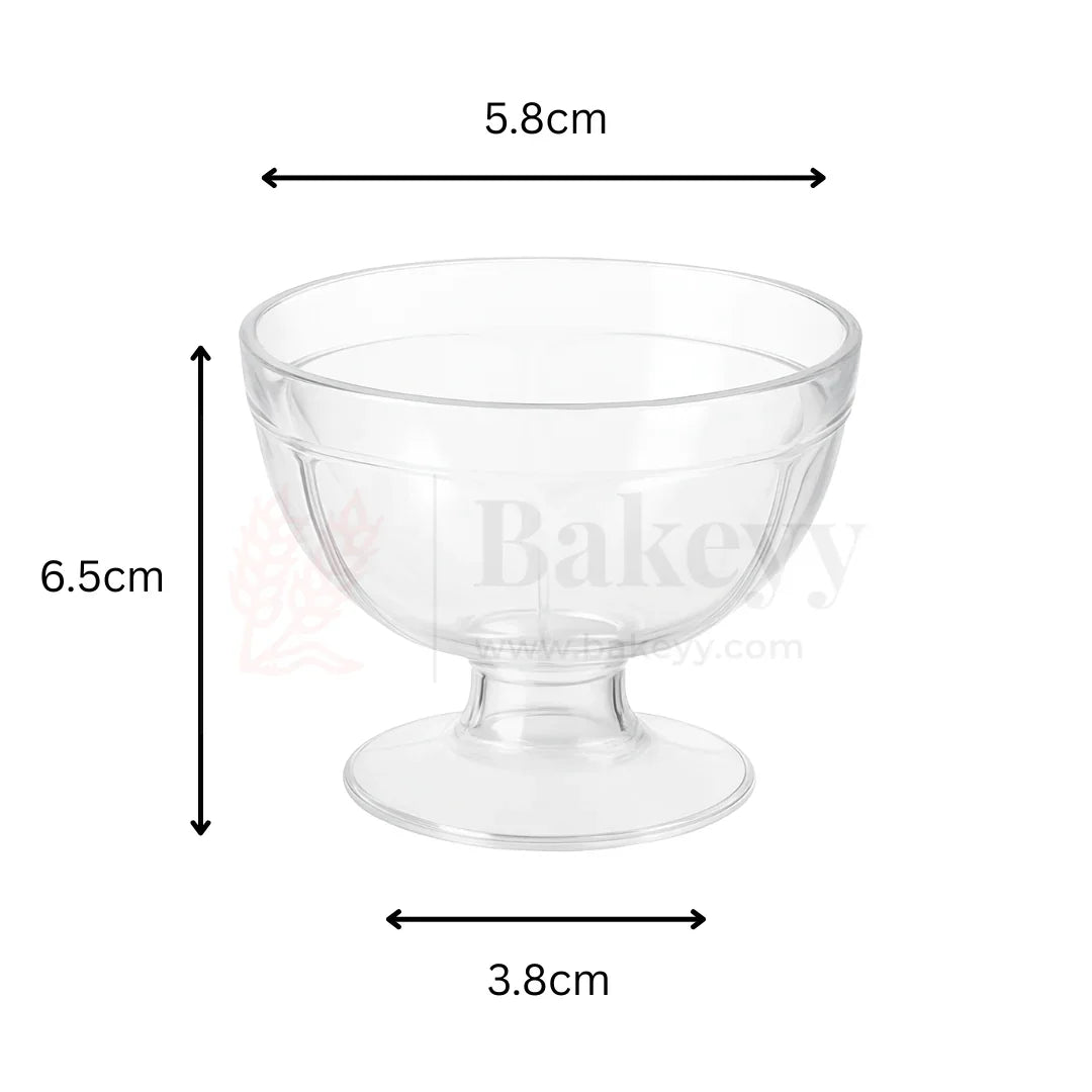 Clear Acrylic Ice Cream Bowl | Pack Of 12 | D41 - Bakeyy.com - India - Clear Acrylic Ice Cream Bowl | Pack Of 12 | D41 - Default Title