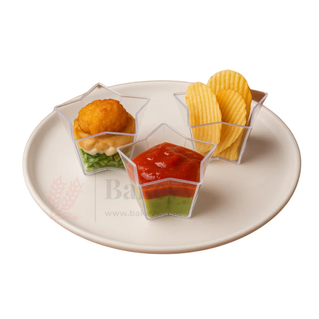 Star-Shaped Mini Dessert Cups | Pack Of 25 | D20 - Bakeyy.com - India - Star-Shaped Mini Dessert Cups | Pack Of 25 | D20 - Default Title