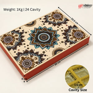 Mandala Printed Sweet & Chocolate Gift Box | With & Without Cavity | Multiple Capacities | Pack of 4