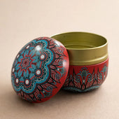 Mandala Theme Candle Tin Box | Decorative Storage Tin | Pack of 1