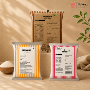 Two packages of mawana brown sugar on a wooden surface with a beige background