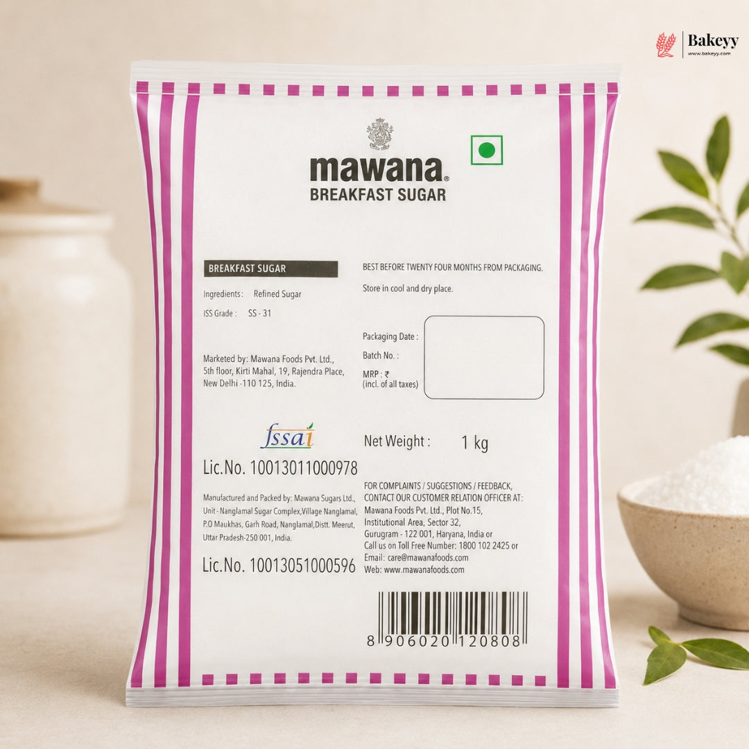 Mawana Baking Sugar 1 kg | Brown Sugar, Caster Sugar, Icing Sugar & Breakfast Sugar | Pack of 1