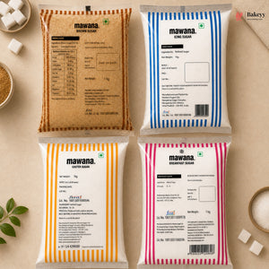 Mawana Baking Sugar 1 kg | Brown Sugar, Caster Sugar, Icing Sugar & Breakfast Sugar | Pack of 1