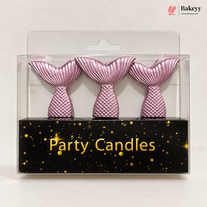 Mermaid Tail Party Candles | Multiple Colors | 3 Pieces per Pack | Pack of 1