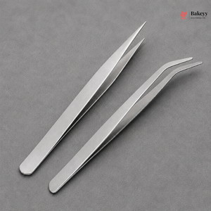 Metal Precision Tweezers | Straight & Curved | Baking, Craft & Decorating Tool | Pack of 1