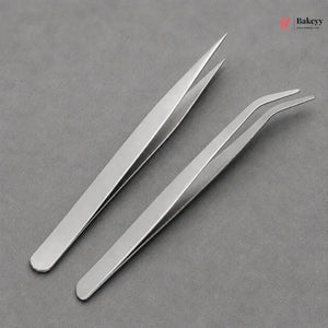 Metal Precision Tweezers | Straight & Curved | Baking, Craft & Decorating Tool | Pack of 1