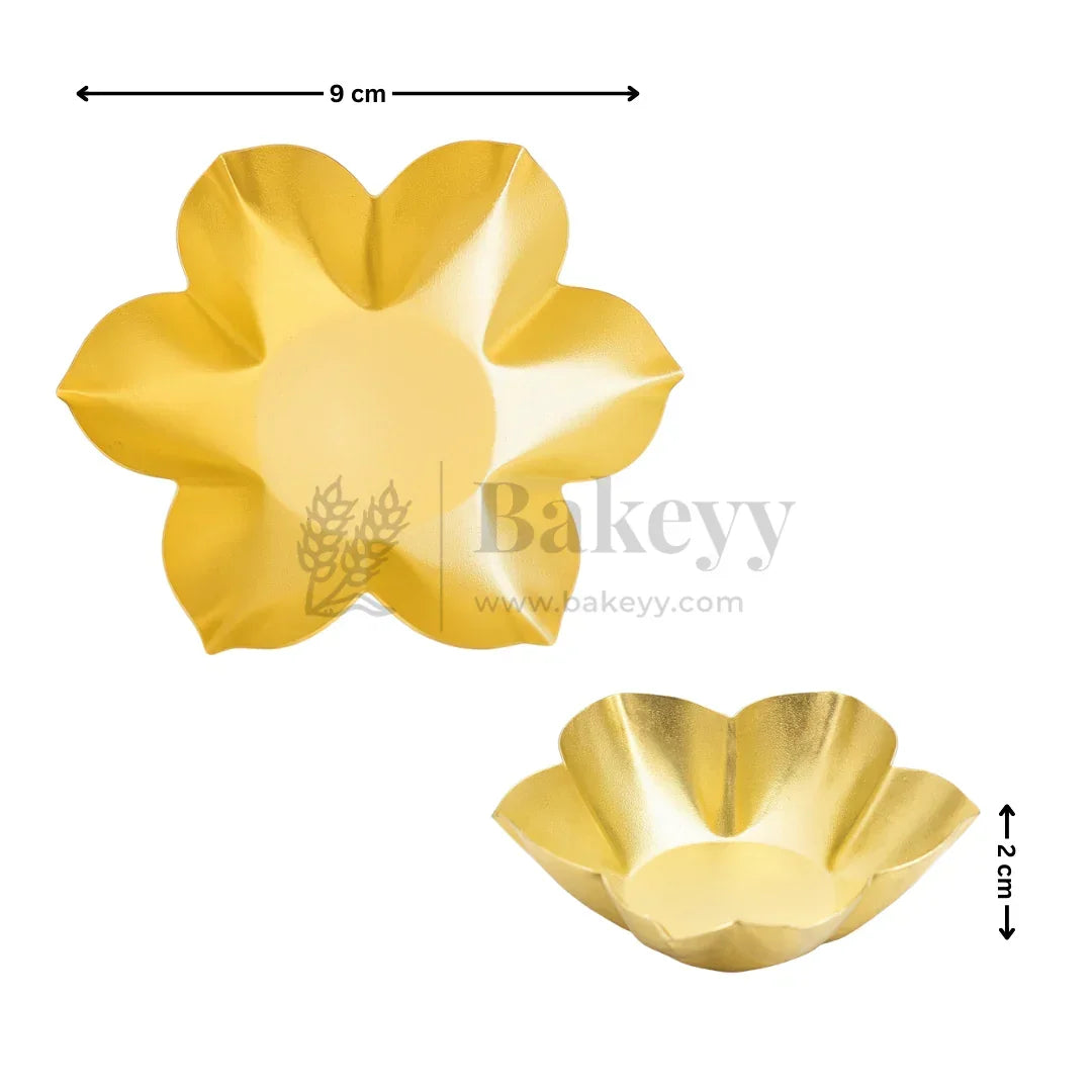 9 cm | 6 Petal Flower-Shaped Metal Plate Diya | 1 Piece - Bakeyy.com - India - 9 cm | 6 Petal Flower-Shaped Metal Plate Diya | 1 Piece - Default Title