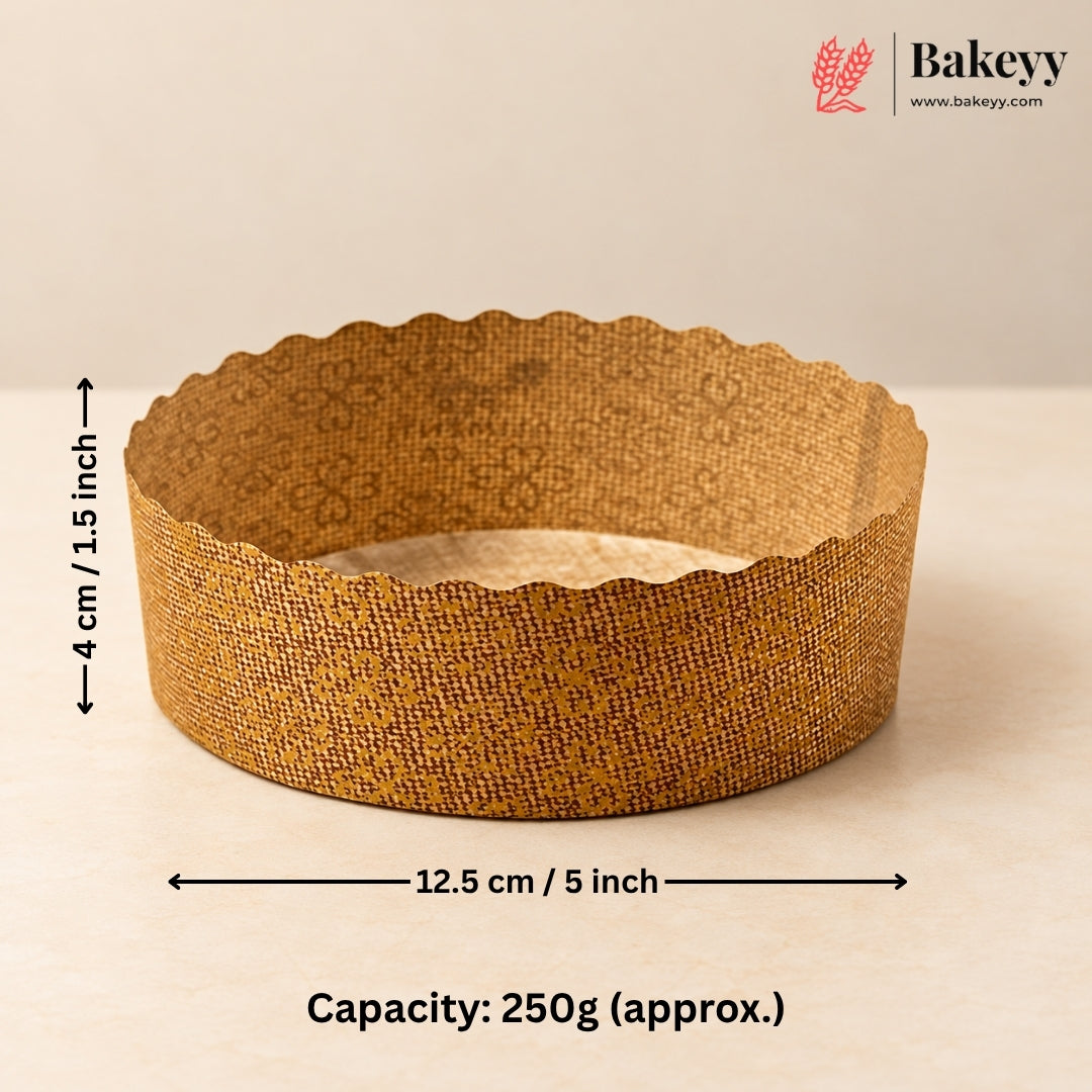 250 g Bake and Serve Round Mould | Paper Baking Mould | Plum Cake Mould | Pack of 25