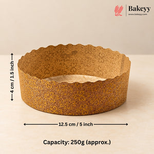 250 g Bake and Serve Round Mould | Paper Baking Mould | Plum Cake Mould | Pack of 25