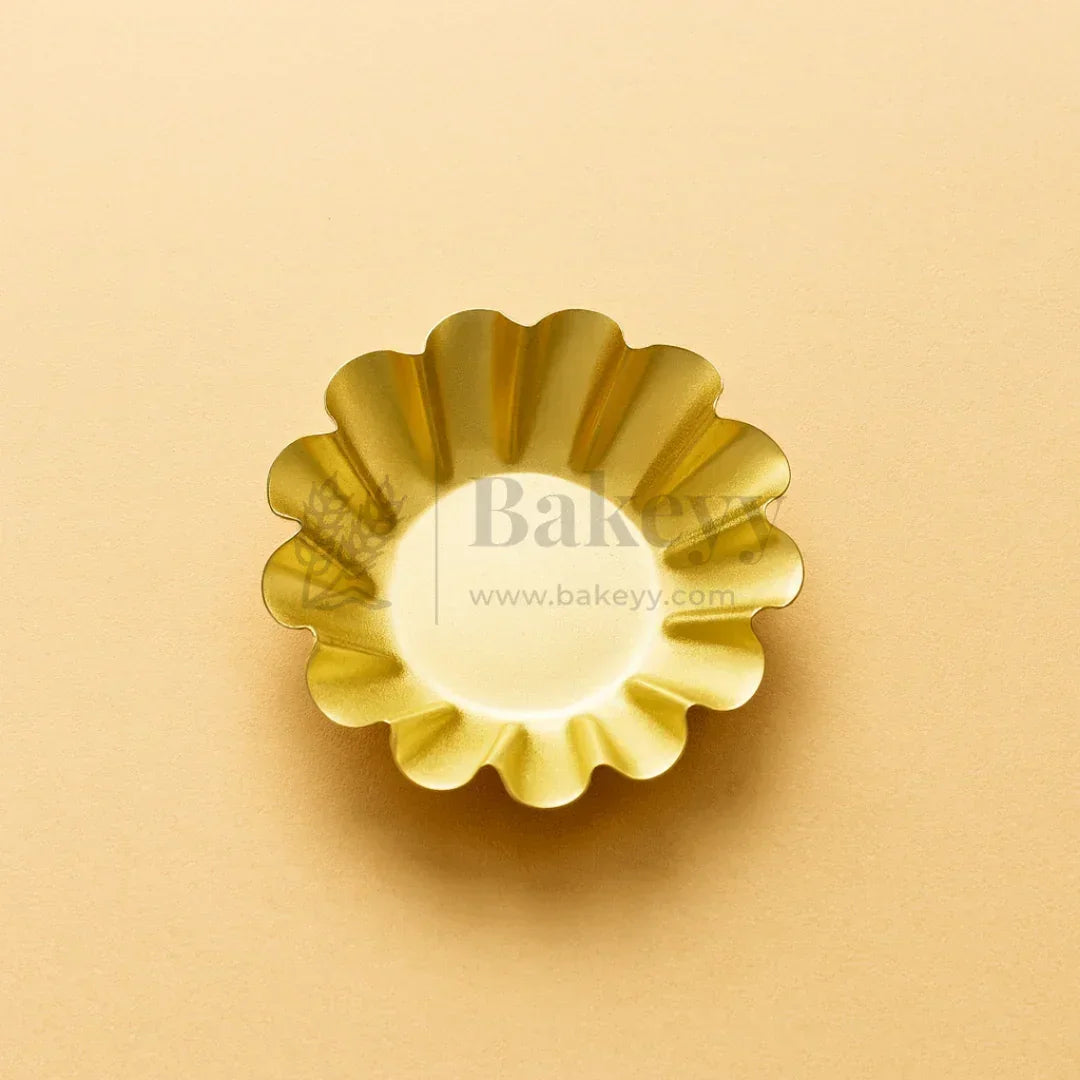 8 cm | Scallop Flower-Shaped Metal Plate Diya | 1 Piece - Bakeyy.com - India - 8 cm | Scallop Flower-Shaped Metal Plate Diya | 1 Piece - Default Title