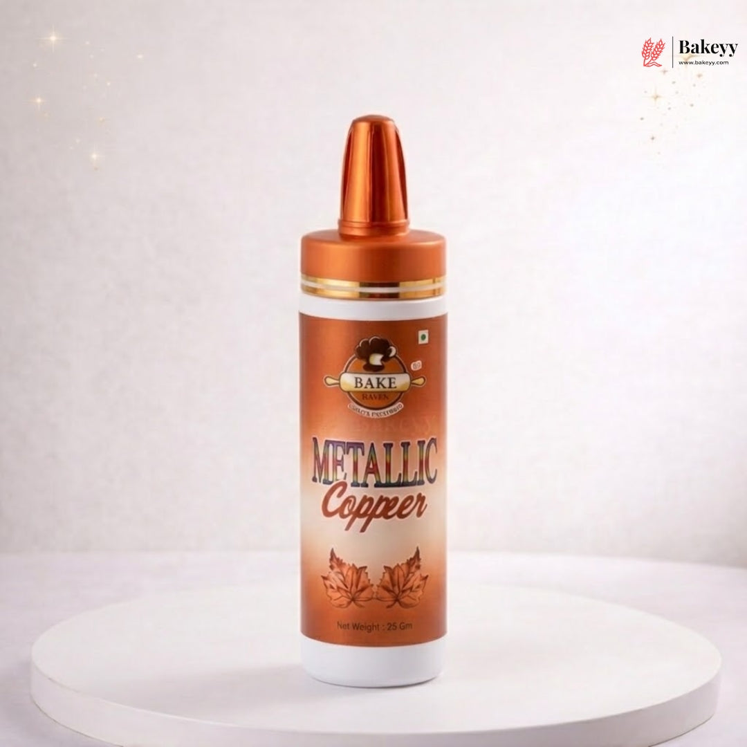 Metallic Food Color Powder | Rose Gold, Copper, Gold & Silver | 25gm Each | Pack of 1