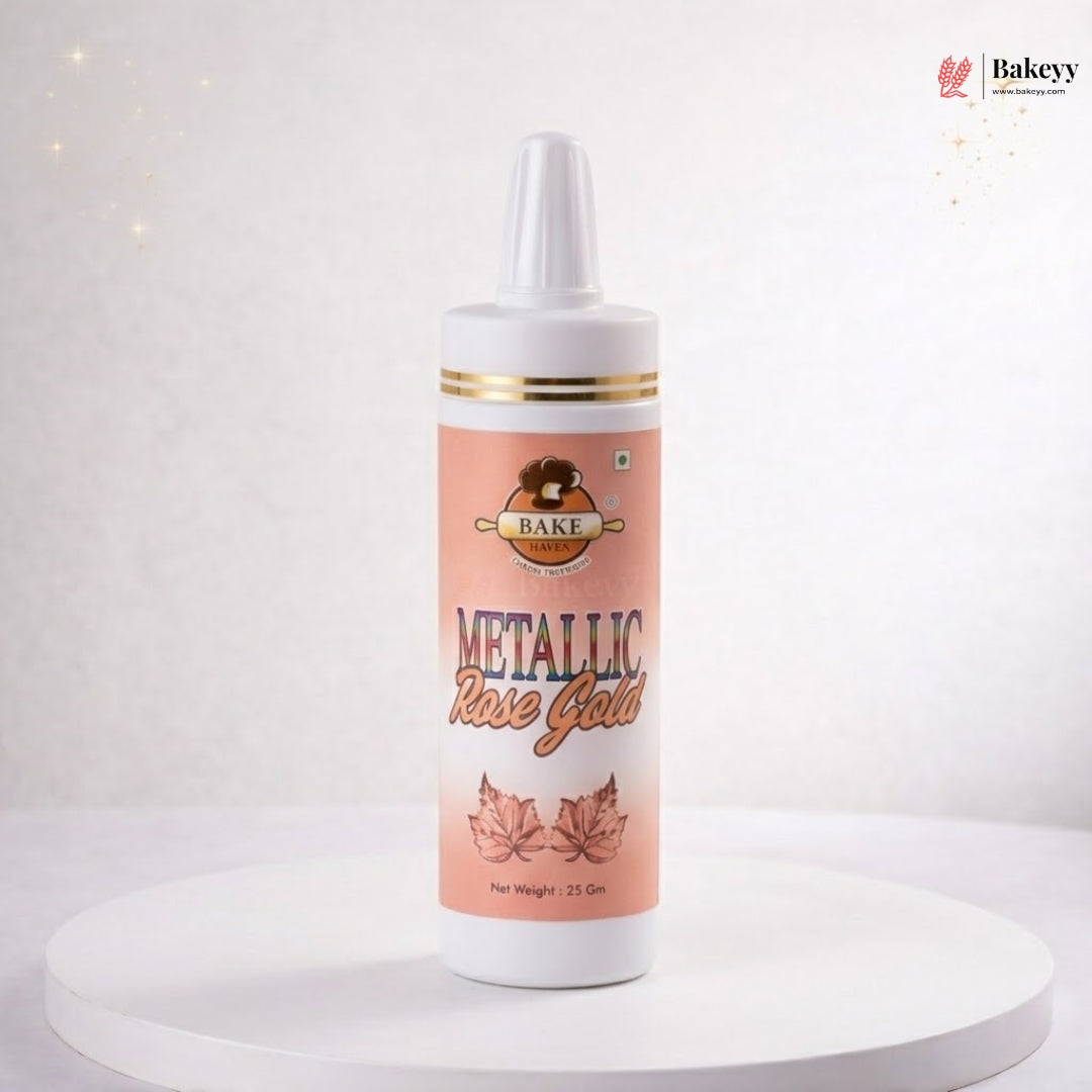 Metallic Food Color Powder | Rose Gold, Copper, Gold & Silver | 25gm Each | Pack of 1