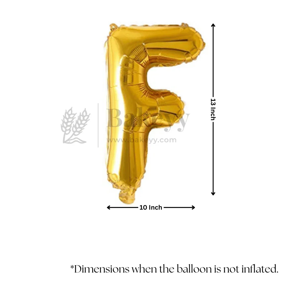 Metallic Gold Alphabet F Foil Balloon | Party Decoration | 1 Piece - Bakeyy.com - India - Metallic Gold Alphabet F Foil Balloon | Party Decoration | 1 Piece - Default Title
